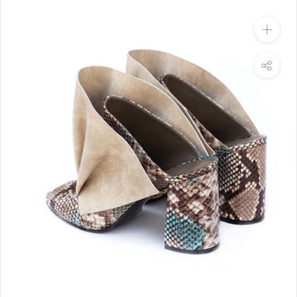 LA FEMME ROJE* Kavir-e Mule Heeled Sandals cruelty free, non leather materials - Picture 3 of 14